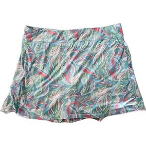Preppy Aqua Emerald 18 Golf Tennis Skort Skirt Pockets Pull-on 40in W x 18 L XL